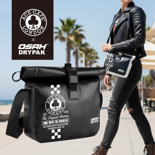【先行予約】ACE CAFE x OSAH DRYPAK ウォータープルーフ ワンショルダーバッグ（ブラック）
