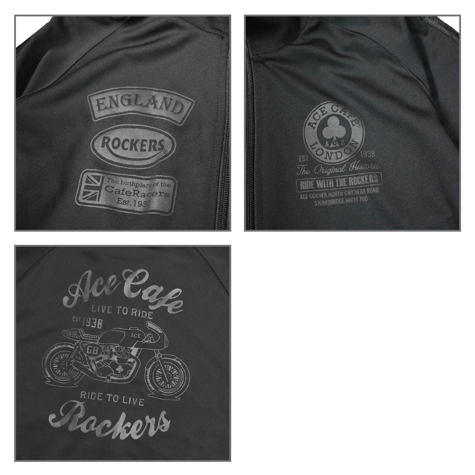 【先行予約】トラックジャケット"Live to Ride"(ブラック/ブラック) - 画像 (3)