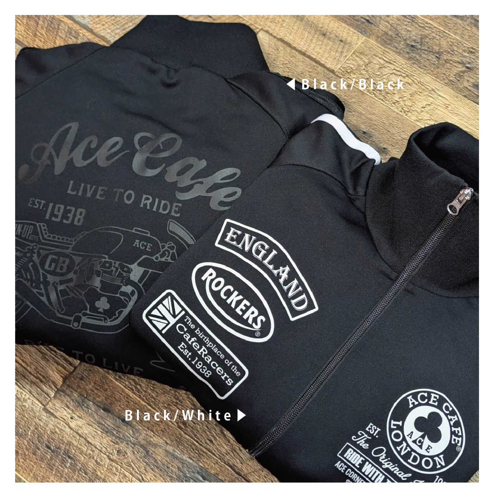 【先行予約】トラックジャケット"Live to Ride"(ブラック/ブラック) - 画像 (6)