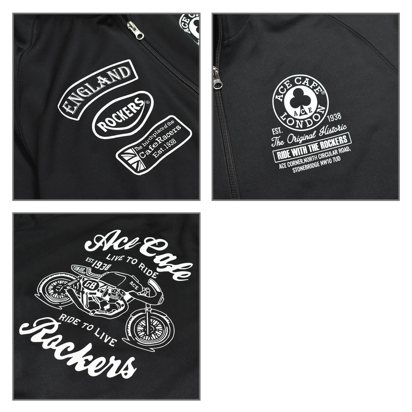 【先行予約】トラックジャケット"Live to Ride"(ブラック/ホワイト) - 画像 (3)