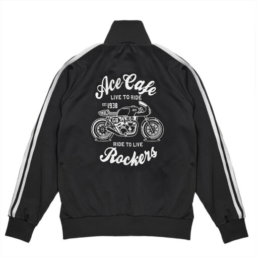 先行予約】トラックジャケット”Live to Ride”（ブラック/ホワイト