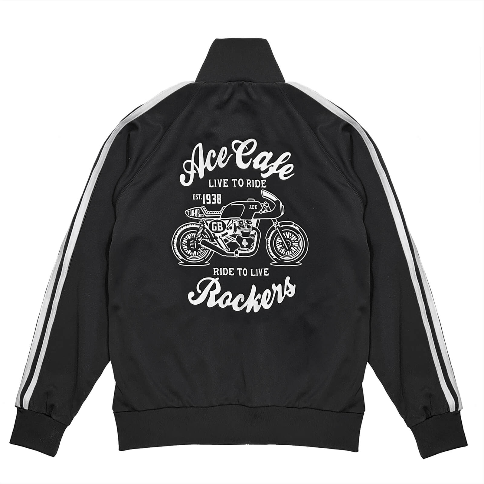 【先行予約】トラックジャケット"Live to Ride"(ブラック/ホワイト) - 画像 (2)